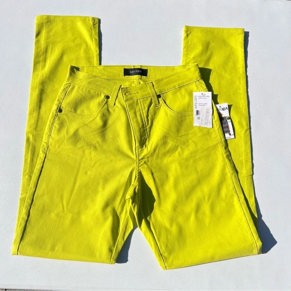Karen Kane Women's Skinny Jeans in electric green